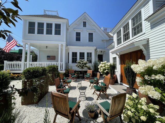 Nobska light on the 2nd floor of the Carriage House overlooking the garden