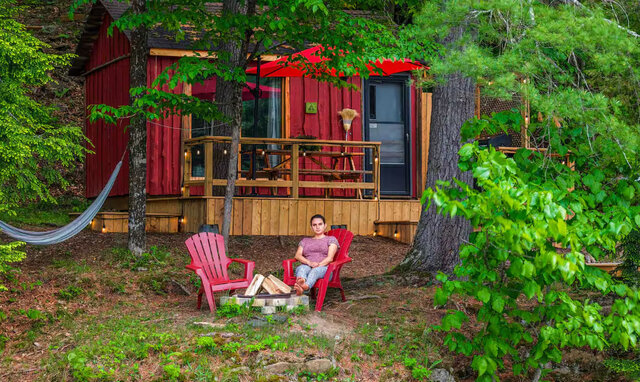 Image 3 for 002) Lakefront Tiny Cabin | Outdoor Shower | Kayaking