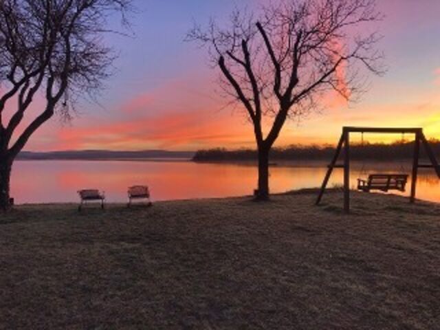 Lakeside of park in the morning