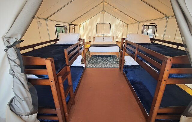 Image 1 for Standard Tent with Queen & 2 Bunks