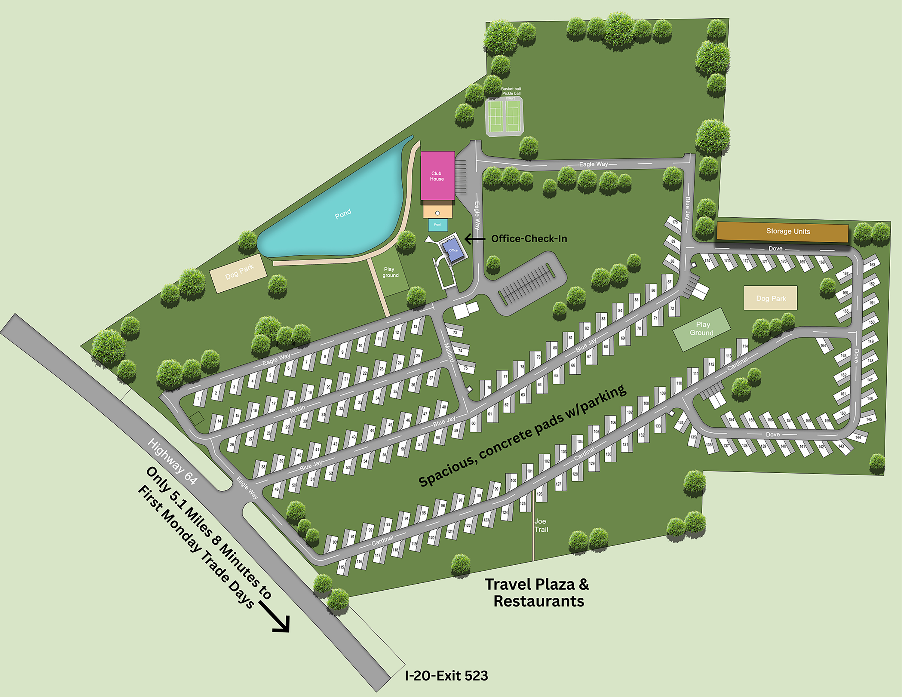 RV64 Resort Site Map