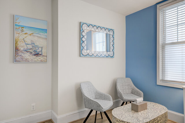 Sitting area in bedroom