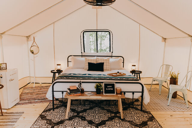 Image 6 for S-55) Site #S55 - Deluxe King Safari Tent w/ 2 Bunks