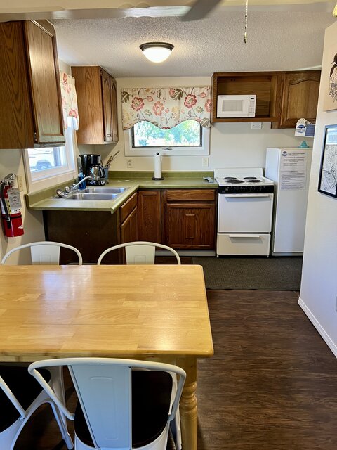 Table and kitchen