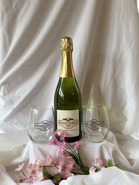 Image 1 for Sparkling wine Bottle with Logo wine glasses