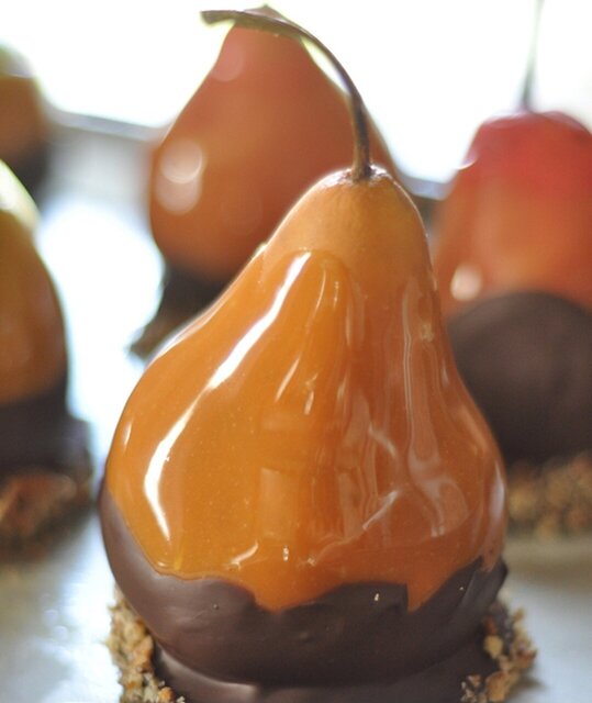 Image 1 for Chocolate & Caramel Dipped Pear