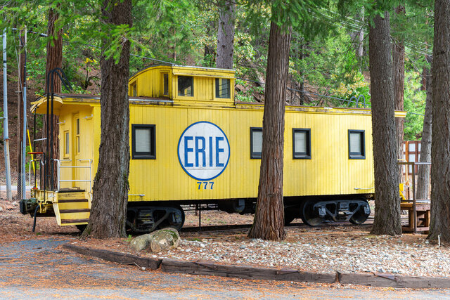 Image 1 for 01) Caboose #1 (1 King, 1 Twin) - Erie Yellow Caboose