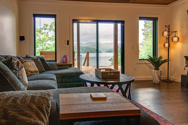 Encore Lakefront Cabin Rental Seating Area