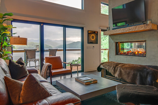 Encore Lakefront Cabin Living Room