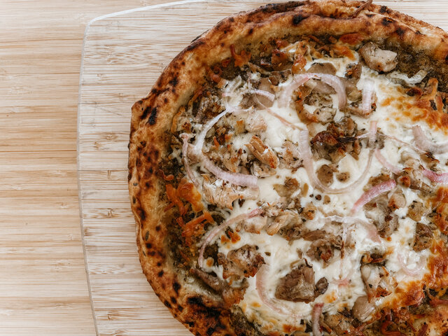 Image 1 for Wood-fired Chicken Pesto Pizza