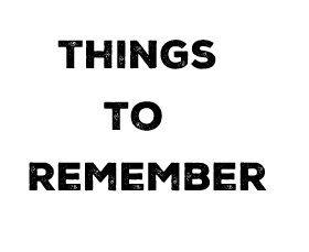 Image 1 for Things to Remember