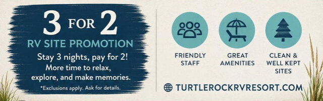 Image 1 for Stay 3 Nights, Pay for 2 – RV Site Special