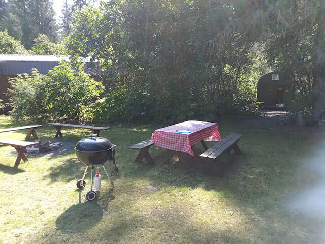 Common area picnic table and grill