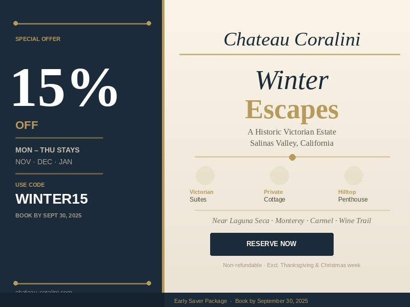 Image for Early Saver — Winter Weekday Escape
