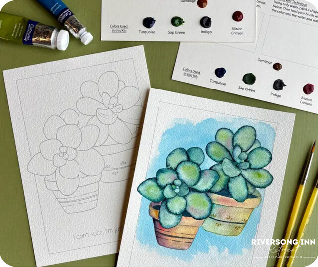Image 1 for Watercolor Date Night Kit - Succulents