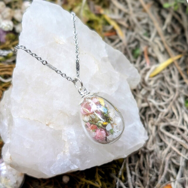 Image 1 for Silver Wildflower Quartz Necklace