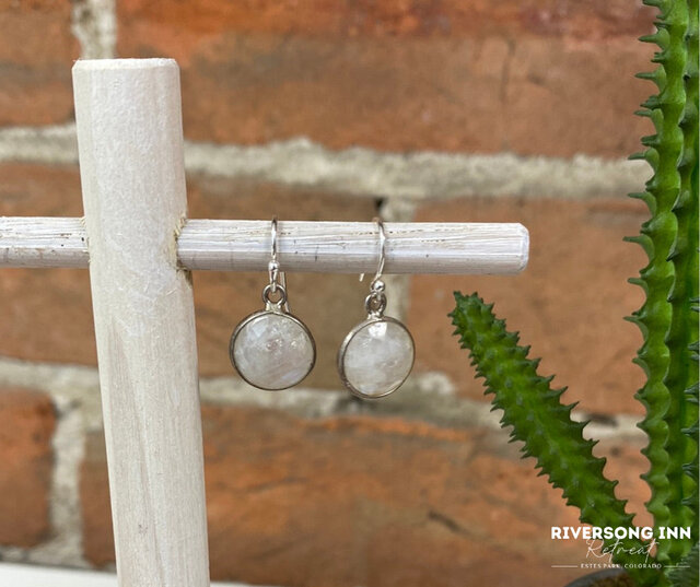 Image 1 for Handmade Gemstone Faceted Bezel Set Earrings