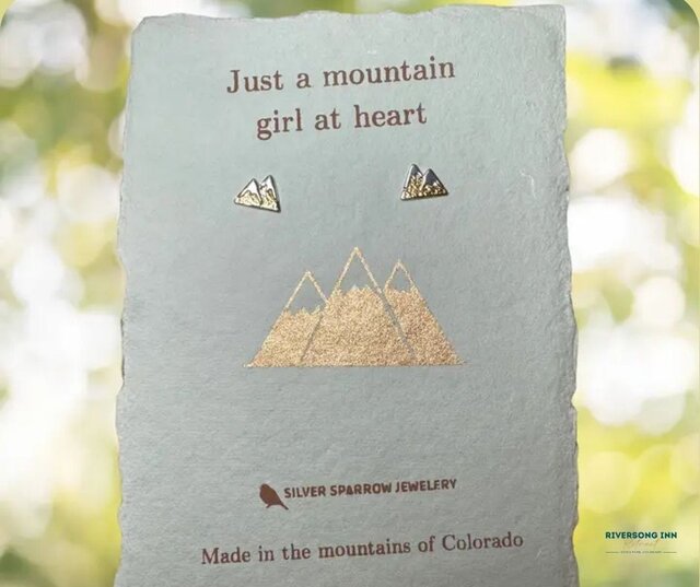 Image 1 for Mountain Stud Earrings in Silver and Gold