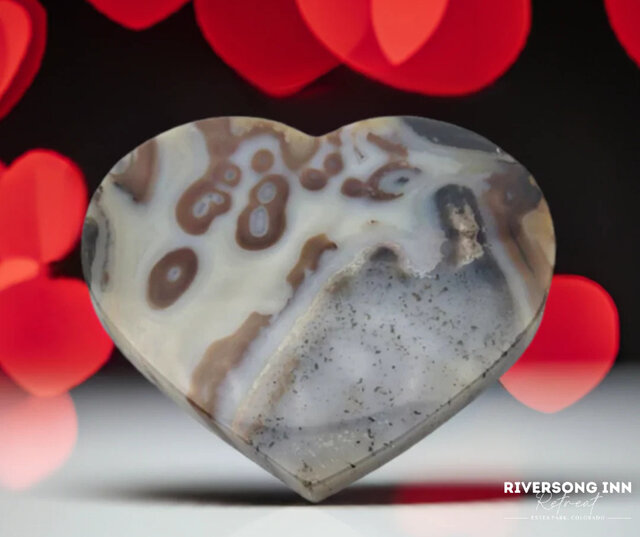 Image 1 for Agate Slice Thin Heart - Large (4.75-6") Agate Sli