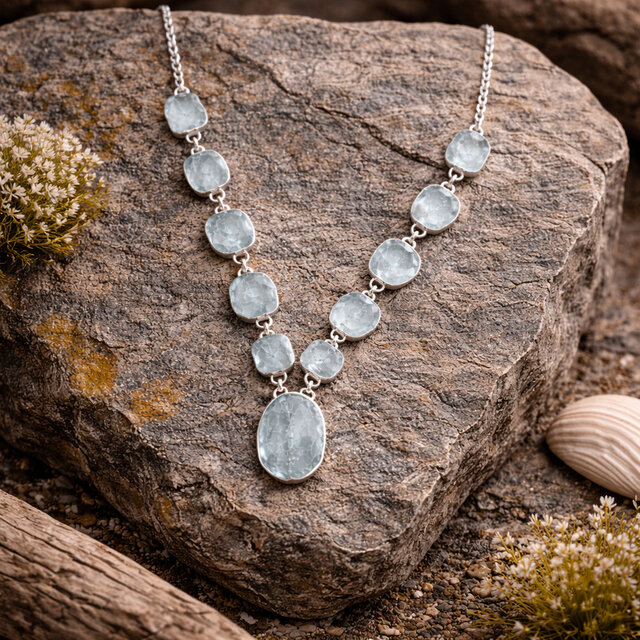 Image 1 for Aquamarine Statement Necklace