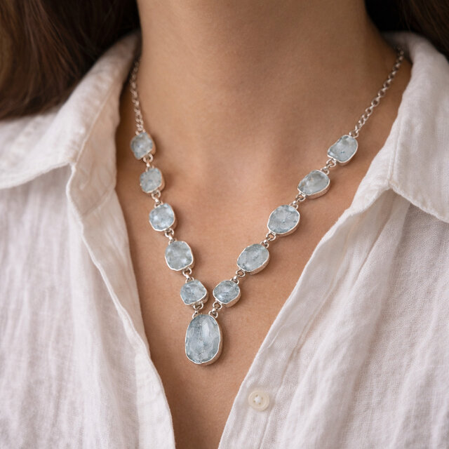 Image 2 for Aquamarine Statement Necklace