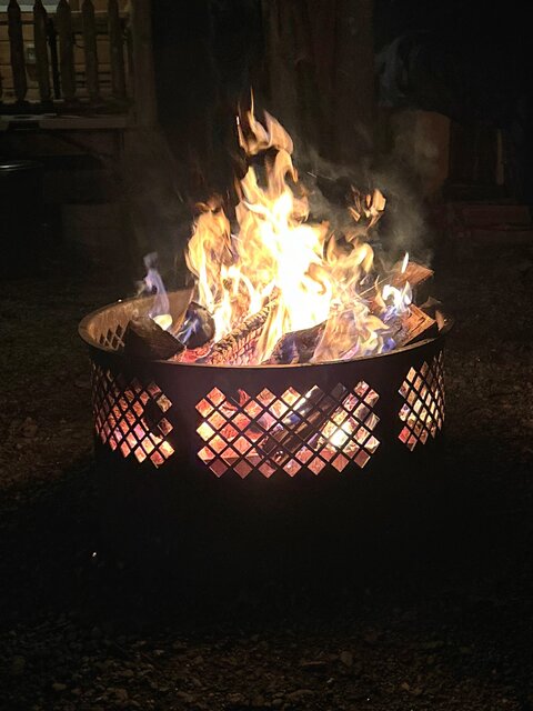 Bon fire burning wood