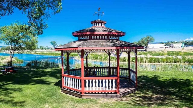Relax in our gazebo on the river