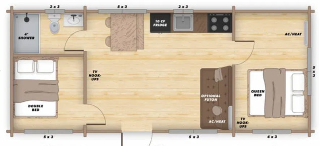 Image 3 for C8 Wolf Den Lodge Q bedroom, bunk bedroom and Futon