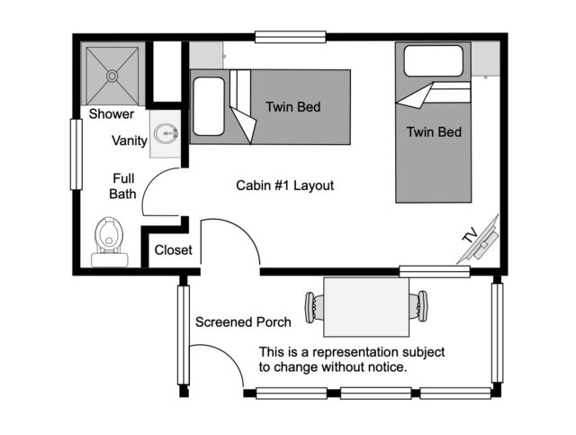Image 7 for C1 Hikers Hut, 1 Bdrm w/2-Twins